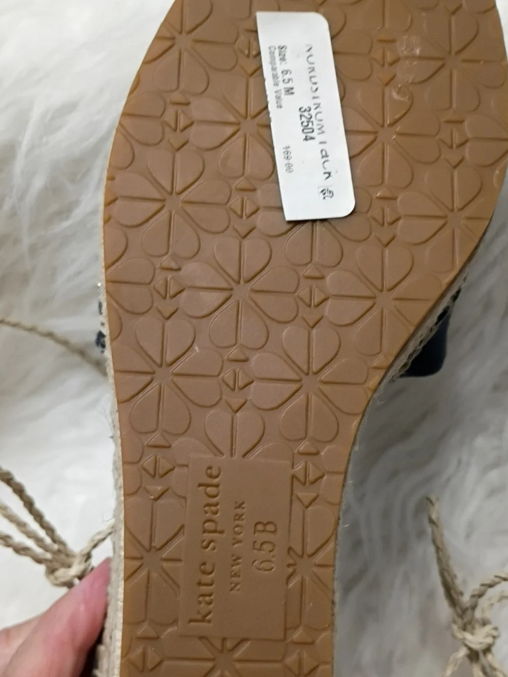 kate spade New York Polly Blazer Blue Suede Espadrille Wedge Lace-Up Shoes Flaw